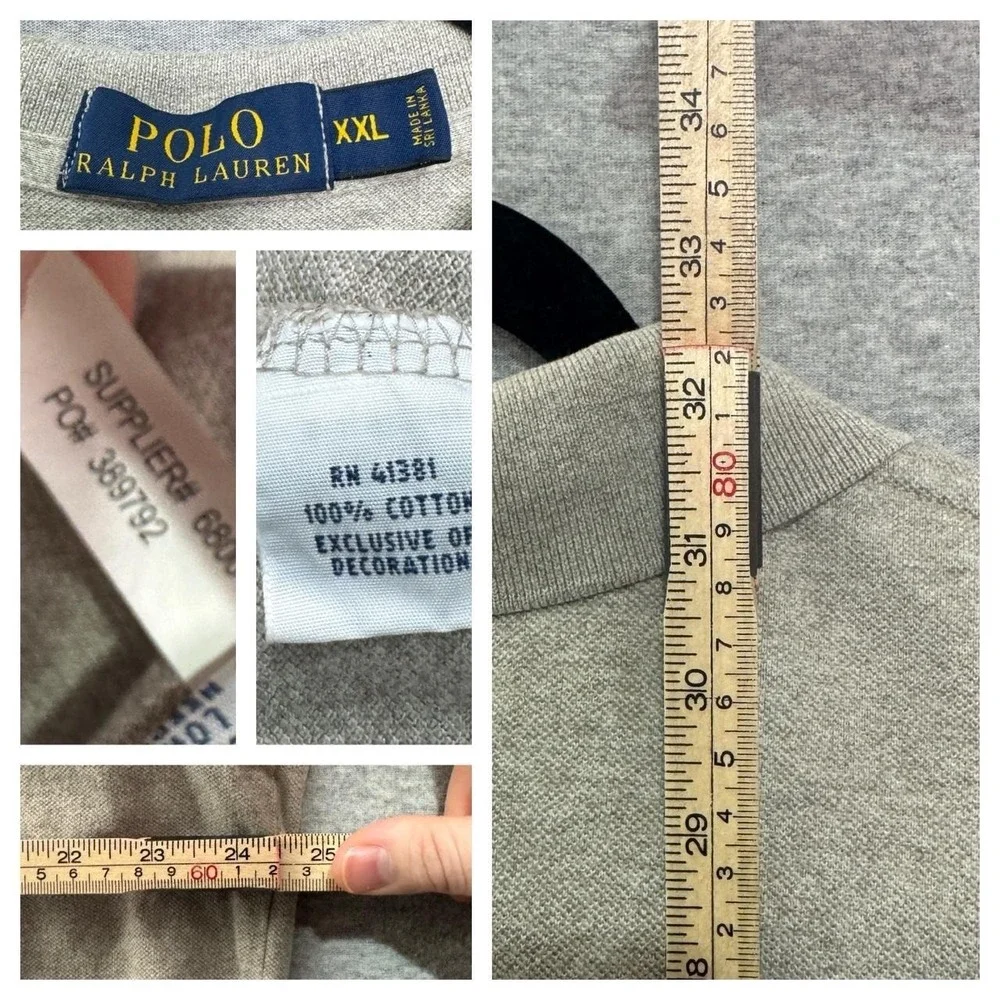 Polo Ralph Lauren Men's XXL Beige Pique Polo Brown Pony Cotton Coastal Preppy